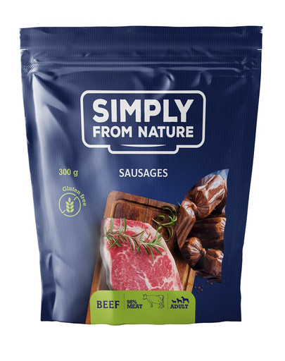 SIMPLY FROM NATURE Sausages with beef naturaalsed maiuspalad veiselihaga 300 g