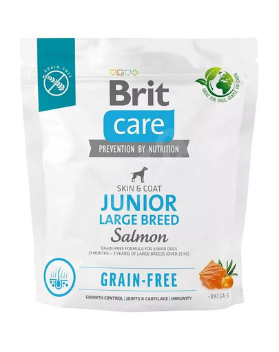 BRIT Care Teraviljavaba Junior Large Breed kuivtoit lõhega 12 kg