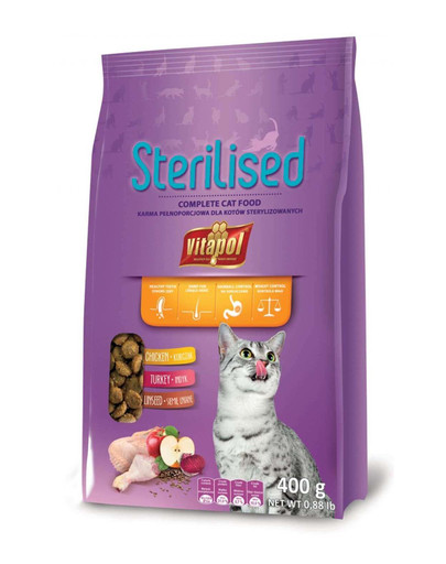Vitapol maistas sterilizuotoms katėms 0,4 kg