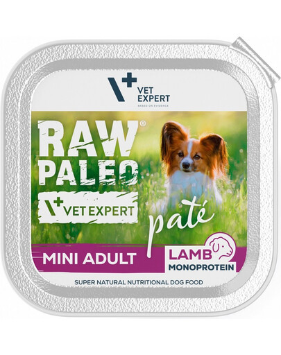VETEXPERT RAW PALEO Pate Adult Mini Lamb 150 g väikest tõugu koerapasteet lambaliha
