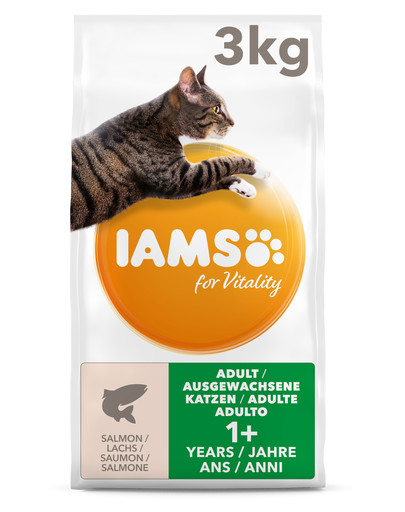 IAMS for Vitality täiskasvanud kassidele lõhega 3 kg