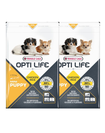 VERSELE-LAGA Opti Life Puppy Mini väike- ja minitõugu kutsikatele Linnuliha 15 kg (2 x 7,5 kg)