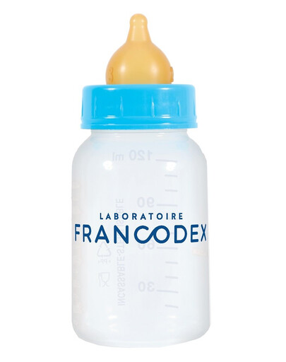 FRANCODEX Kutsikate ja kassipoegade söötmise pudel 120 ml + 2 imipudelit