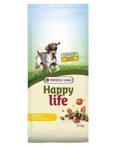 VERSELE-LAGA Happy Life Adult Chicken z drobiem 15 kg+ 3 kg GRATIS