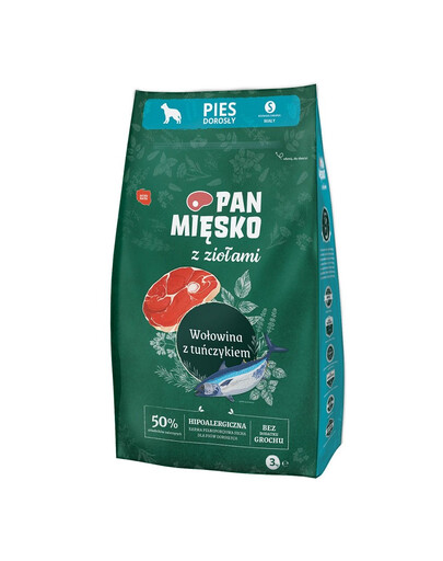 PAN MIĘSKO maitsetaimedega Veiseliha tuunikalaga S 3 kg väikestele tõugudele