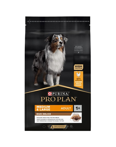 PURINA PRO PLAN Duo Delice Adult Chicken 10 kg täiskasvanud koertele, mis sisaldavad rohkelt kana