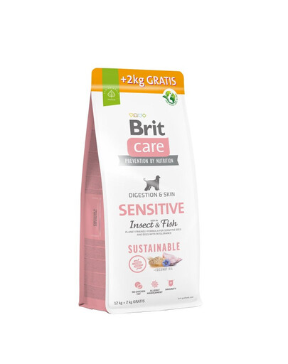 BRIT Care Sustainable Sensitive Insect & Fish täiskasvanud koertele koos putukate ja kaladega 12+2 kg