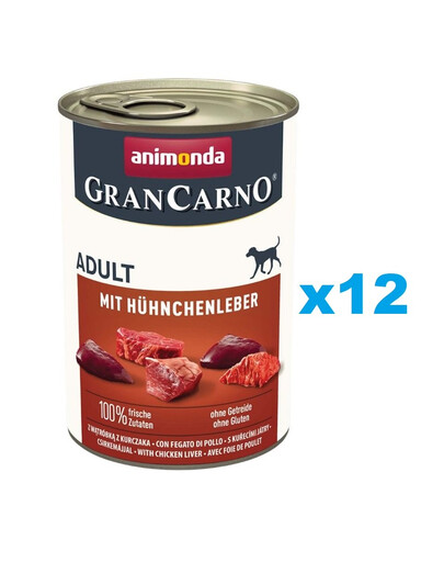 ANIMONDA Gran Carno Adult with Chicken liver 12x400  g kanamaksaga täiskasvanud koertele