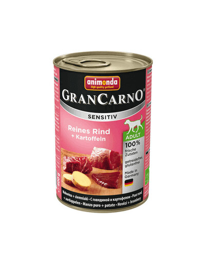 ANIMONDA Grancarno Sensitive veiseliha kartuliga 6x400 g