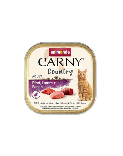 ANIMONDA Carny Country Adult Beef&Lamb&Pheasant 100 g veiseliha, part ja põhjapõder täiskasvanud kassidele