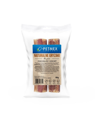 PETMEX Beef penis lõigatud 12cm 2tk looduslik koera närida