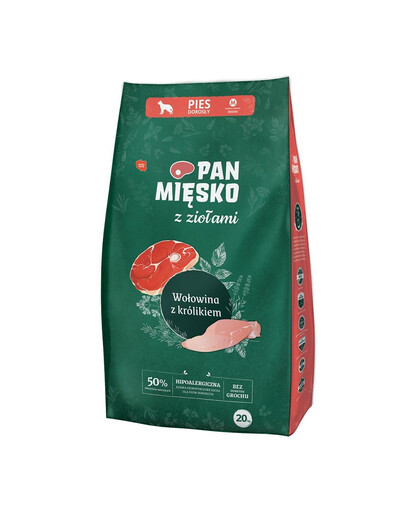 PAN MIĘSKO maitsetaimedega Veiseliha küülikuga M 20 kg keskmise suurusega tõugudele