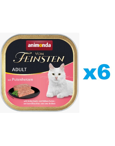 ANIMONDA Vom Feinsten Classic rinkinys su kalakuto širdimis 6 x 100 g