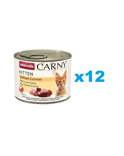 ANIMONDA Carny Kitten Poultry Cocktail 12x200 g kodulindude kokteil kassipoegadele