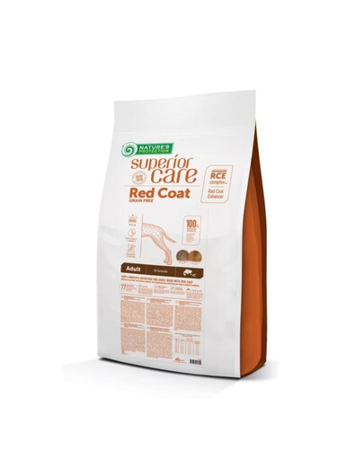 NATURES PROTECTION SUPERIOR CARE Red Coat Grain Free Salmon Adult All Breed 10 kg lõhega täiskasvanud punase karvkattega koertele