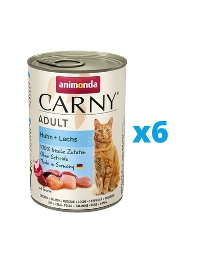 ANIMONDA Carny Adult rinkinys vištiena ir lašiša 6 x 400 g