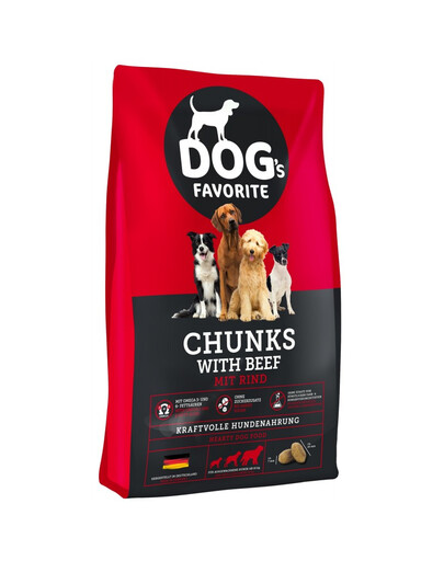 HAPPY DOG Dogs Favorit Chunks with Beef 15 kg wołowiną