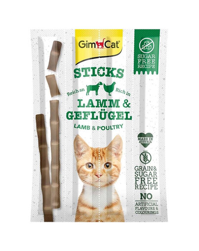 GIMCAT Sticks Lamb&Poultry 4tk lambaliha ja kodulinnuliha pulgaga