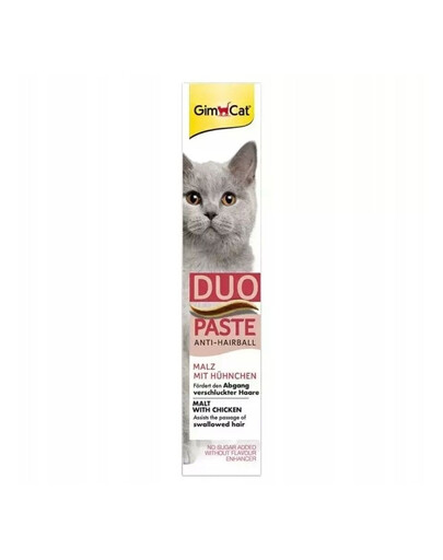 GIMCAT Duo Paste Anti-Hairball Malt&Chicken 50 g kasside lahtistuspasta