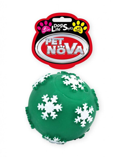 PET NOVA DOG LIFE STYLE Lumehelvestega pall 7,5cm roheline