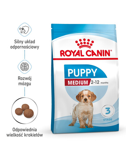 ROYAL CANIN Medium Puppy 4 kg + 1 kg GRATIS