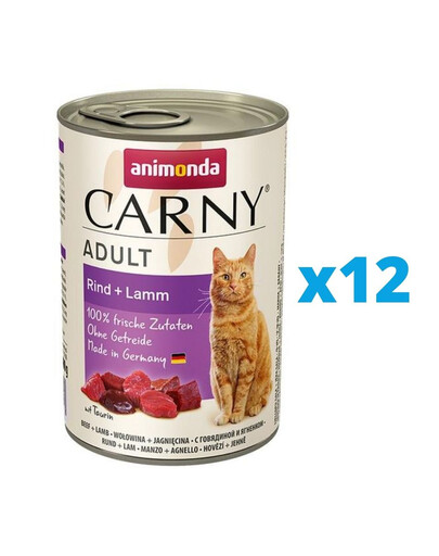ANIMONDA Carny Adult rinkinys jautiena ir aviena 12 x 400 g