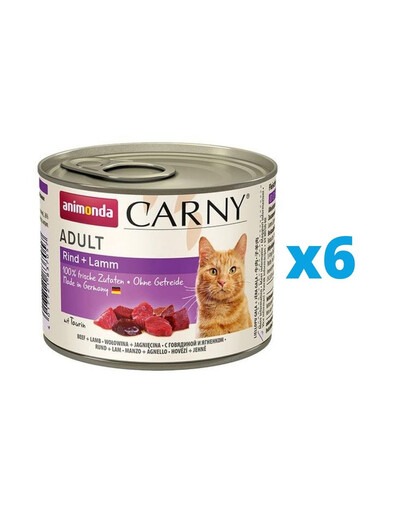 ANIMONDA Carny Adult rinkinys jautiena ir ėriena12 x 400 g