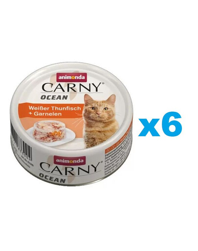 ANIMONDA Carny ocean baltasis tunas ir krevetės 6 x 80g