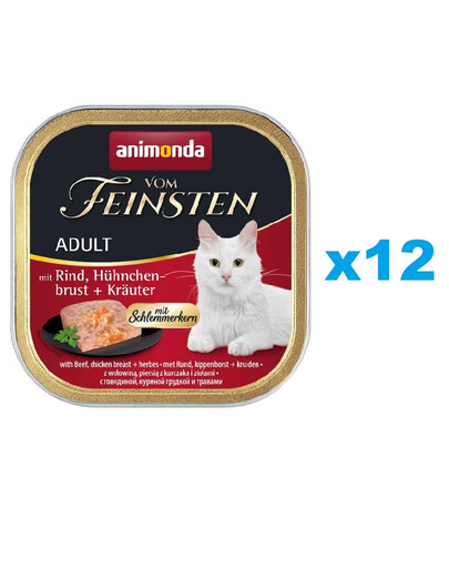 ANIMONDA Vom Feinsten Pate veiseliha ja kanarind ürtidega 12x100 g