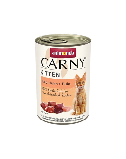 ANIMONDA Carny Kitten Veal&Chicken&Turkey 400 g vasika-, kana- ja kalkuniliha kassipoegadele