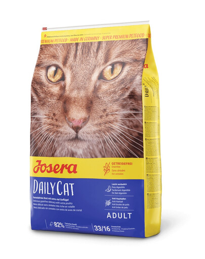 JOSERA Daily Cat 10 kg Teravaba täiskasvanud kassitoit + Multipack Pate 6x85g segu kassipasteedi maitsetest TASUTA