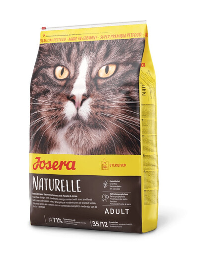 JOSERA Naturelle kassidele pärast kastreerimist 10 kg + Multipack Pate 6x85 g kassipasteedi maitsesegu TASUTA