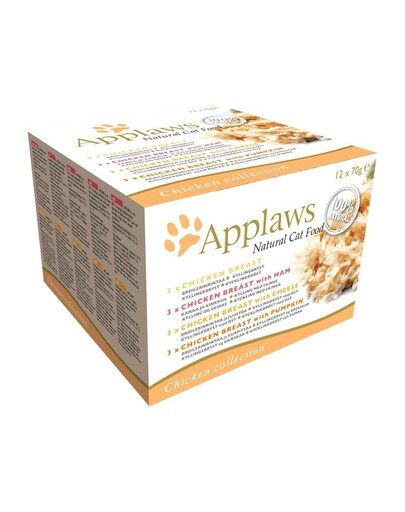 APPLAWS Cat Tin Multipack 4x(12x70g) Chicken Collection kasside märgtoit erinevad maitsed kanalihaga