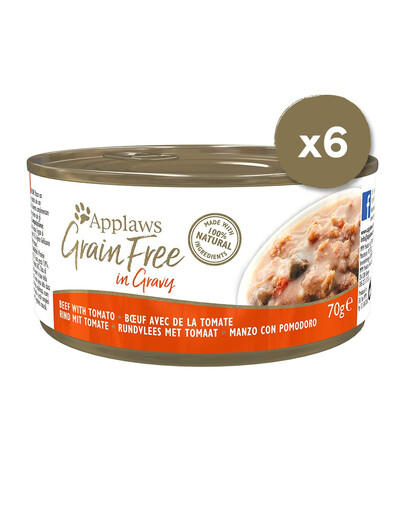 APPLAWS teraviljavaba konservtoit kastmega kassidele 6 x 70 g