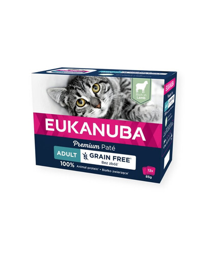 EUKANUBA Grain Free Adult Lambapasteet 12 x 85 g