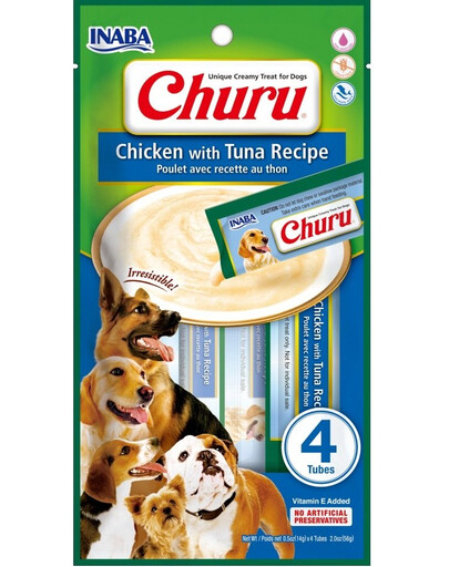 INABA Churu Chicken with tuna 4x14g kana koos tuunikalaga koertele