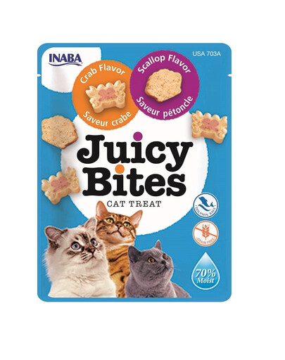 INABA Juicy Bites kassile kammkarbi ja krabi märg  maiuspala 33,9 g (3 x 11,3 g)