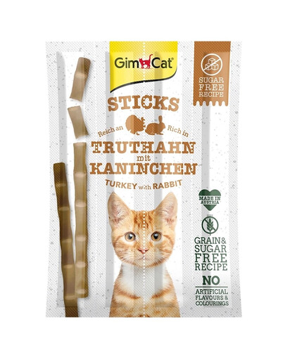 GIMCAT Sticks Turkej&Rabbit 4szt. kalkuni- ja küülikupulgad