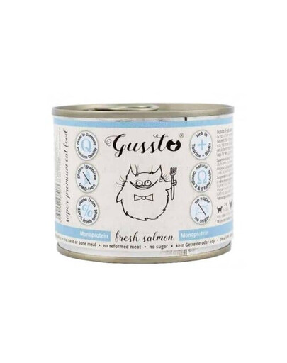 GUSSTO Cat Fresh Salmon kasside märgtoit, värske lõhega 200 g