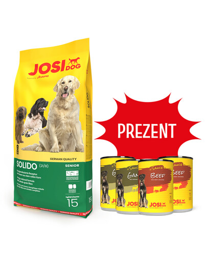 JOSERA JosiDog Solido madala aktiivsusega koeratoit 15 kg + 4 konservi TASUTA