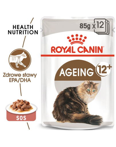 ROYAL CANIN Ageing +12 48x85 g märgtoit kastmes üle 12-aastastele  kassidele