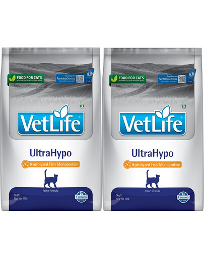 FARMINA Vet Life Cat UltraHypo kassitoit seedeprobleemidega kassidele 2 x 5 kg