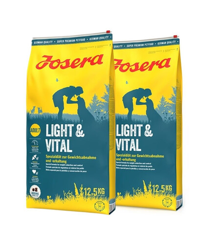 JOSERA Light&Vital 2 x 12,5kg täiskasvanud koertele kehakaalu alandamise toetamiseks