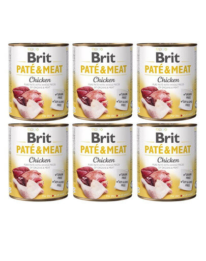 BRIT Pate&Meat chicken 6x800 g   kanapasteet koertele