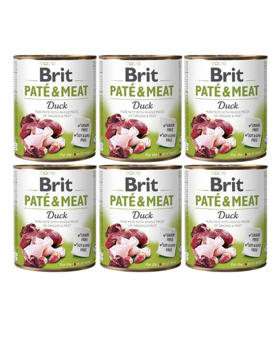 BRIT Pate&Meat Duck 6x800 g pardipasteet koertele