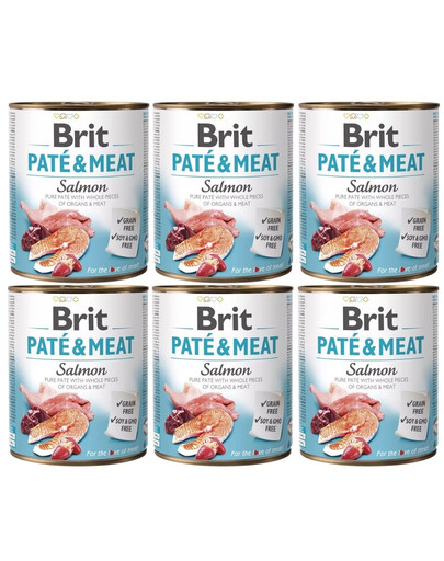 BRIT Pate&Meat salmon 6x800 g  Lõhepasteet koertele