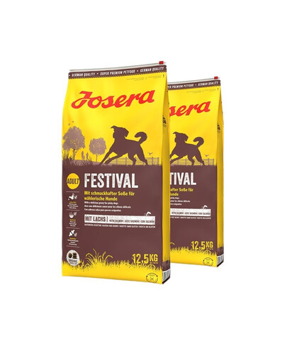 JOSERA Festival 2x12,5kg täiskasvanud kiuslikele koertele kastmega