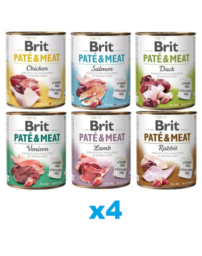 BRIT Pate&Meat Segatud maitsed 24x800 g koerapasteet