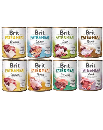 BRIT Pate&Meat  Segatud maitsed 8x800 g koerapasteeti