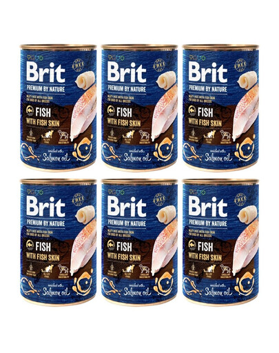 BRIT Premium by Nature Fish&Fish Skin 6x400 g kala ja kalanahk looduslik koeratoit